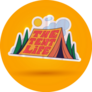 The Tent Life 70s Camping Sticker