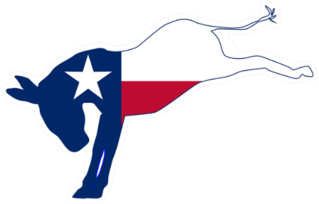 The Texas Democratic Party Donkey Flag Sticker