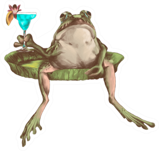 The Toad Sits With A Cocktail Sticker