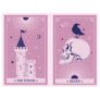 The Tower And Death Tarot Card Pink Sticker