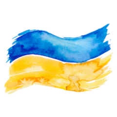 The Ukrainian Flag Painted With Watercolor Sticker