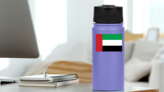 The United Arab Emirates Flag Sticker on a Water Bottle (New) example