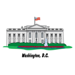 The White House In Washington, D.c.Illustration Sticker