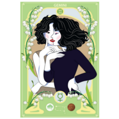 The Woman Who Represents Gemini On Green Sticker