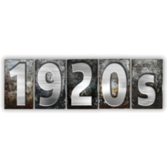 The Word 1920s Written In Vintage Metal Sticker