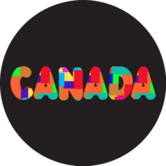 The Word Canada Concept Typography On Black Sticker
