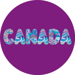 The Word Canada Written In Abstract Typography Sticker