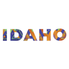 The Word Idaho Colorful Retro Sticker