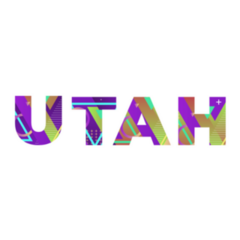The Word Utah Colorful Retro Shapes And Colors Sticker