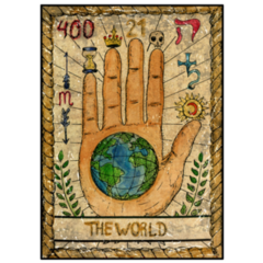The World  Full Color Tarot Card Sticker 
