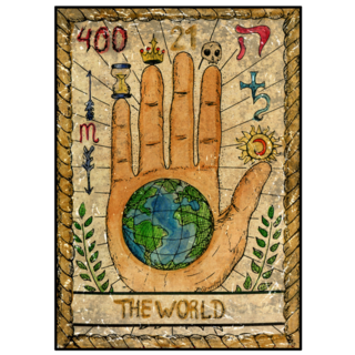 The World  Full Color Tarot Card Sticker 