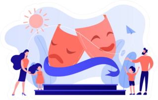 Theater Camp Abstract Concepts Illustrator Sticker