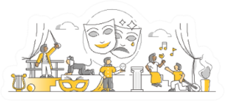 Theater Show Art Form With Acting Stage Sticker