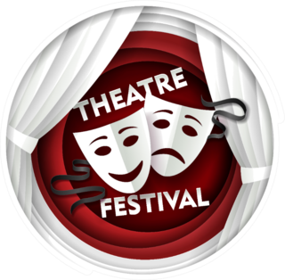 Theatre Festival Poster Circle Banner Sticker