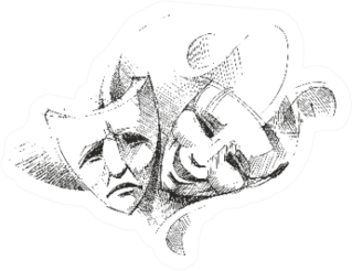 Theatre Masks In Sketch Style Sticker