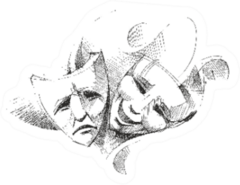 Theatre Masks In Sketch Style Sticker