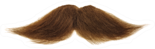Thick Brown Mustache Isolated On A White Background Sticker