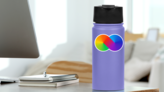 Thick Line Rainbow Infinity Sign Sticker on a Water Bottle (New) example
