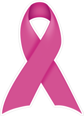 Thick Pink Ribbon Die-Cut Sticker