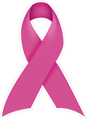 Thick Pink Ribbon Die-Cut Sticker