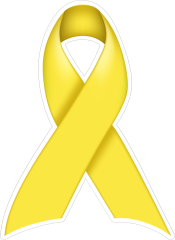 Thick Yellow Ribbon Die-Cut Sticker