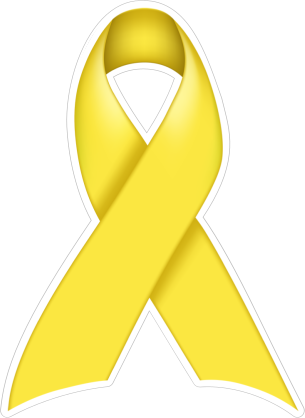 Thick Yellow Ribbon Die-Cut Sticker