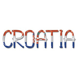 Thin Croatia Flag Text Sticker