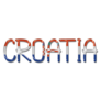 Thin Croatia Flag Text Sticker