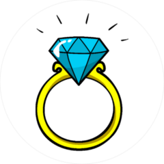 Thin Gold Ring with Diamond Sticker