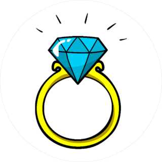 Thin Gold Ring with Diamond Sticker