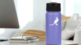 Thin Kangaroo Sticker on a Water Bottle (New) example