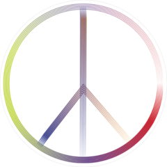 Thin Line Peace Sign Sticker