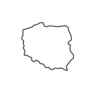 Thin Line Poland Map Sticker