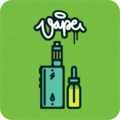 Thin Line Vape Device With Yellow Juice Sticker