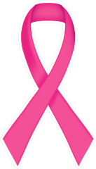 Thin Pink Ribbon Die-Cut Sticker