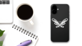 Thin Water Drop Butterfly Sticker on a Phone (New) example