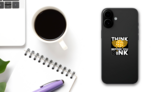 Think Before You Dink Pickleball Sticker on a Phone (New) example