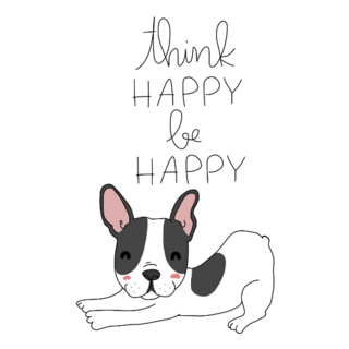 Think Happy French Bulldog Sticker