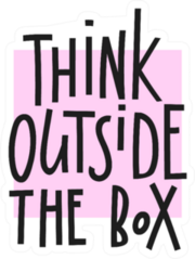 Think Outside the Box Pink Sticker