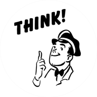 Think! - Service Station Mechanic - Retro Sticker