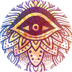 Third Eye With Dots Mandala Line Art Boho Sticker