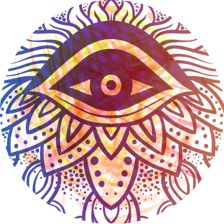 Third Eye With Dots Mandala Line Art Boho Sticker