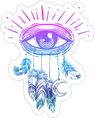 Third Eye with Feathers Boho Sticker