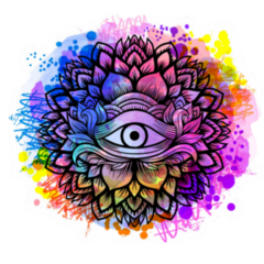 Third Eye With Floral Mandala Vibrant Colorful Sticker