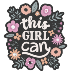 This Girl Can Floral Feminism Sticker