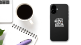 This Girl Loves Halloween Lettering Sticker on a Phone (New) example