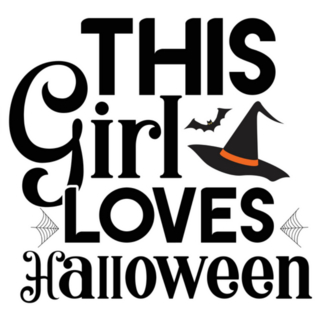 This Girl Loves Halloween Lettering Sticker