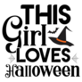 This Girl Loves Halloween Lettering Sticker