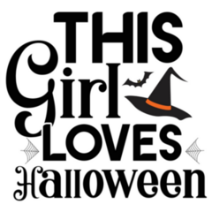 This Girl Loves Halloween Lettering Sticker