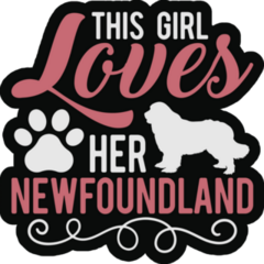 This Girl Loves Her Newfie Sticker 